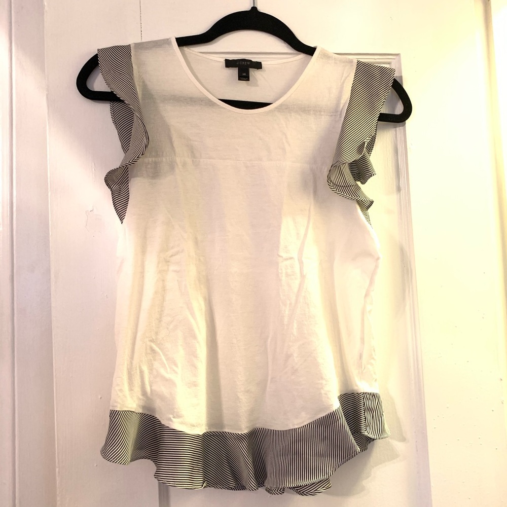 XS Tee from JCrew with striped sleeves